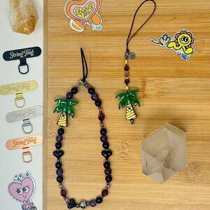 BUNDLE Sunset Palm | Authentic Handmade | String Ting Phone Wristlet + Talisman